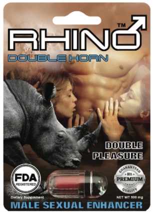Rhino Double Horn 1 Pill/Card  FDA Registered
