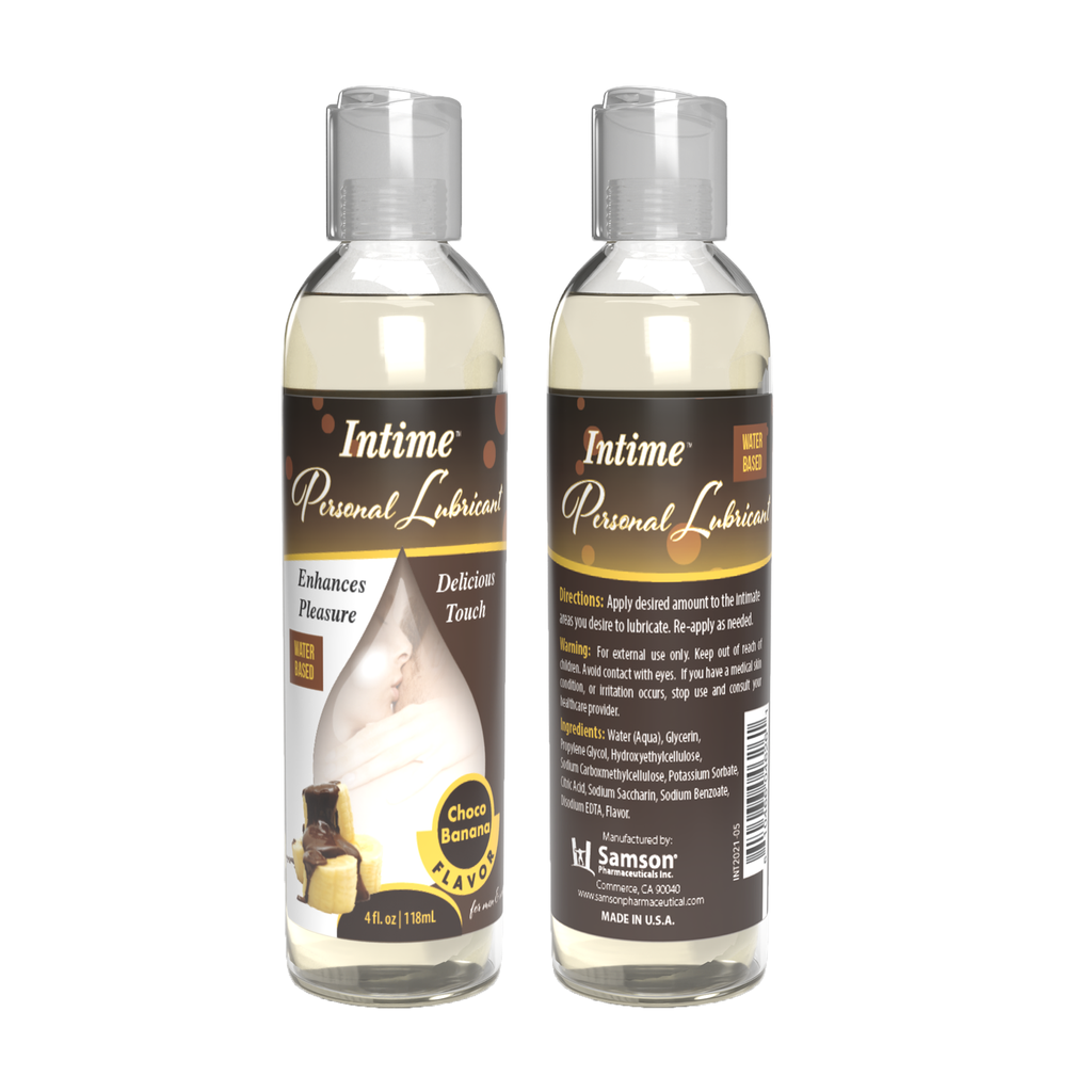 Intime Personal Lubricant Water Based 4 oz Choco Banana -12 Ct
