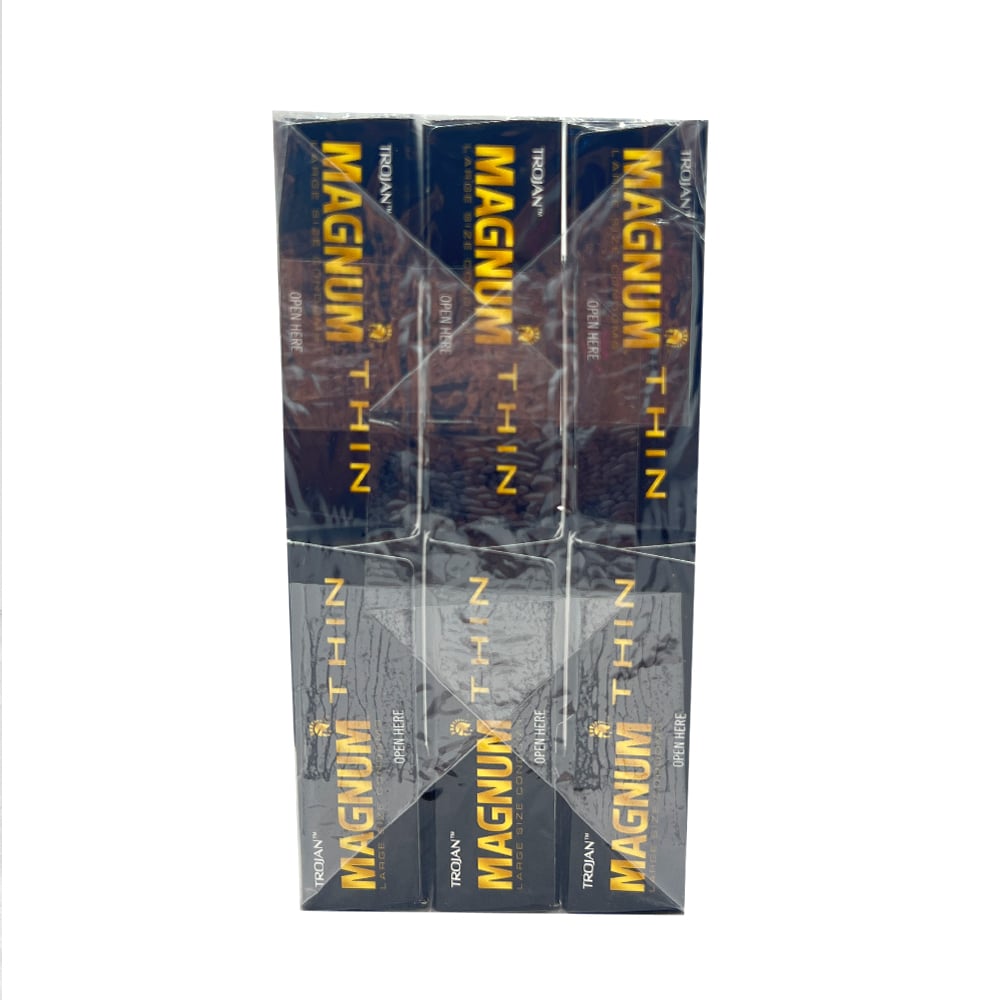 Trojan Black Magnum Thin 3/Pack - 6 Packs 64603