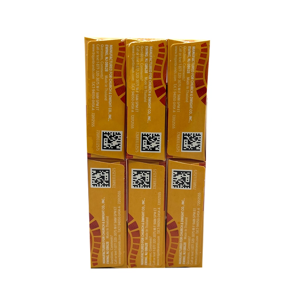 Trojan Brown Ribbed 3/Pack - 6 Packs 94050