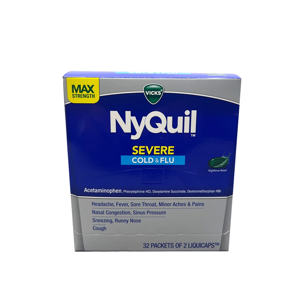 Nyquil Cold & Flue  2 Pills/Pouch, 32 Pouches/Box