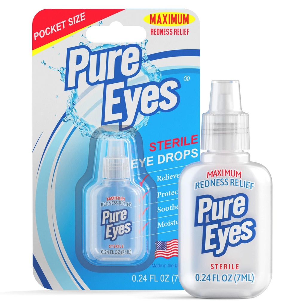 Pure Eyes  0.24 FL OZ (7 mL ) Maximum Redness Relief  12ct-Box