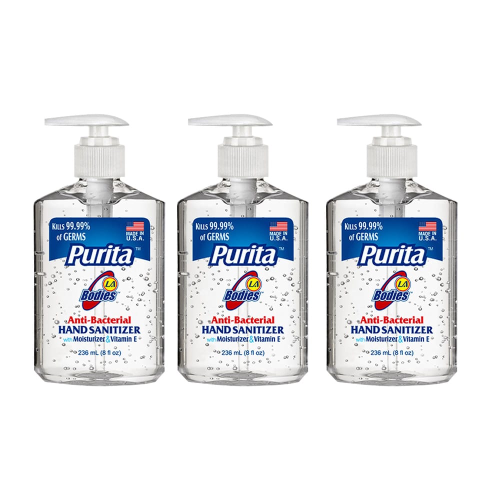 Purita La Bodies Hand Sanitizer - 8 fl oz. W/Pump White Bottle 1ct. No Exchange or No Refund
