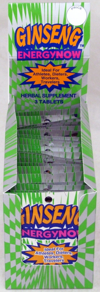 Energy Now - Ginseng 3 Tabs/Pack, 24 Packs/Box