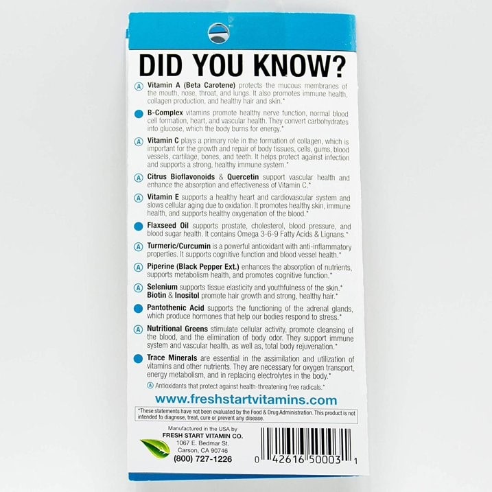 Fresh Start Vitamins 24 Cards/Box 1ct