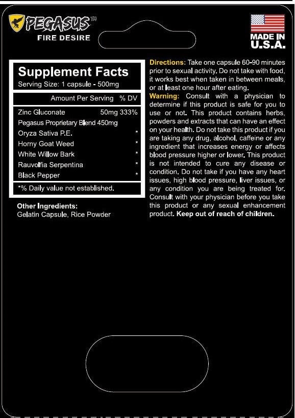 Pegasus Fire Desire - 1 Pill/Card - 24 Cards/Box FDA Registered