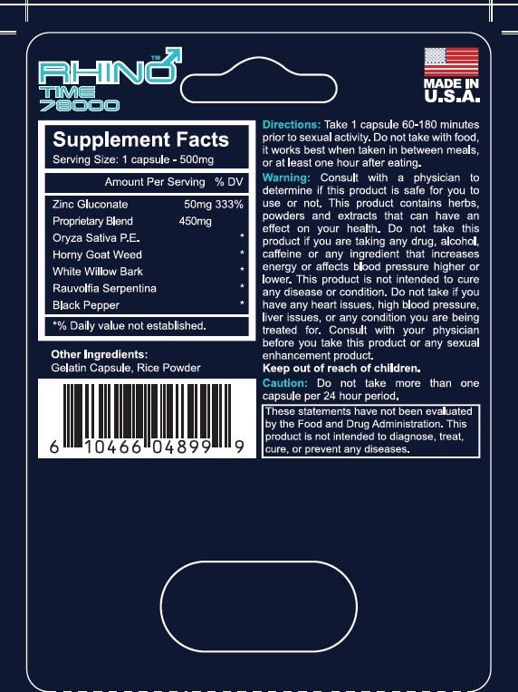 Rhino Time 78000Mg 1 Pill/Card - 24 Cards/Box FDA Registered