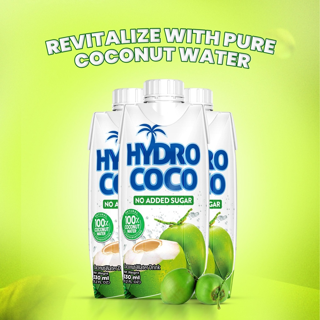 Hydrococo No Added Sugar Coconut Water 330ml/12 Pack