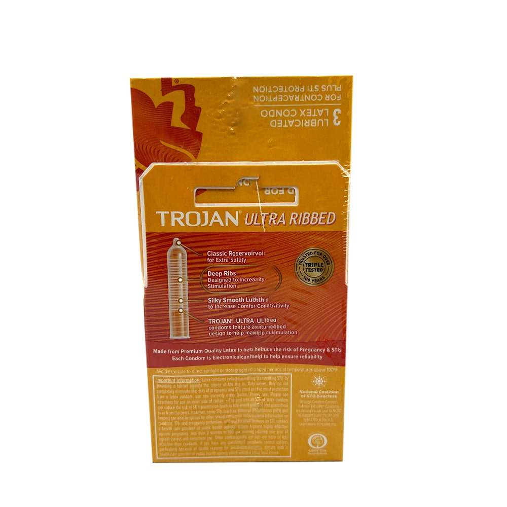 Trojan Brown Ribbed 3/Pack - 6 Packs 94050