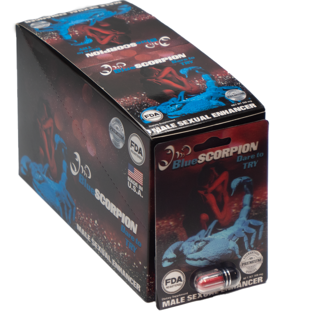 Blue Scorpion - 1 Pill/Card - 24 Cards/Box FDA Registered