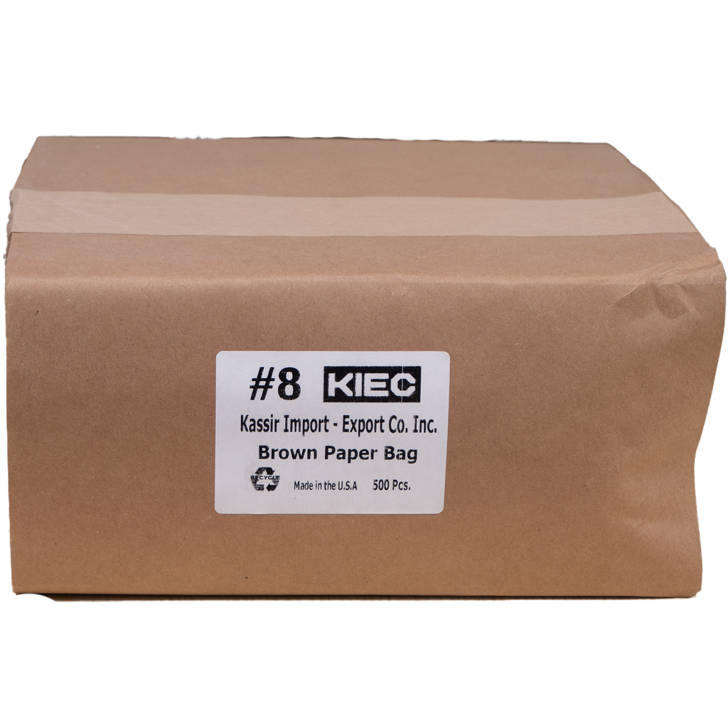 Kraft Brown Paper Bag #8 - 6.1 x 3.7 x 12.6 / 500ct Bundle / 1ct