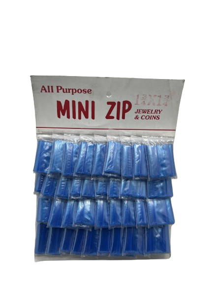 [ZLB070] Zip Lock Bags 1 3/4 X 1 3/4, 36 CT board Blue