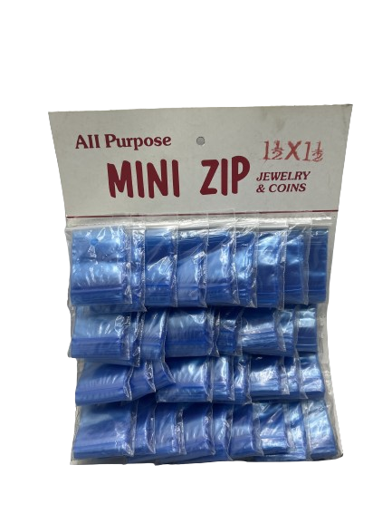 [ZLB003] Zip Lock Bags - 1 1/2 x 1 1/2 - 36 ct./ Board - Blue 1/ct.