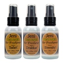 JENI Air Freshener Spray Designer Fragrance - Bundle Set B (2 fl oz) - 3 Scents (Safari, Eternity, Drakkar) 
