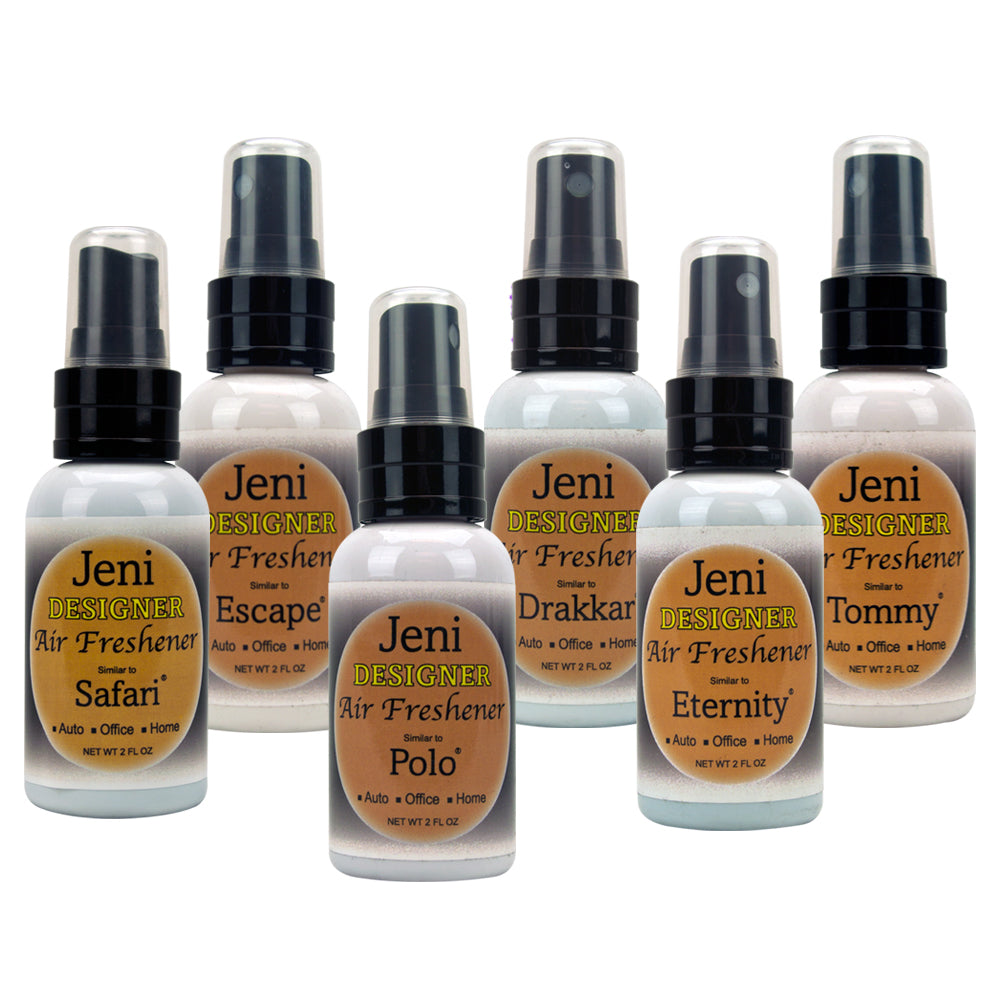 [JEN1008] JENI Air Freshener Spray Designer Fragrance - Complete Bundle of 6 Scents (2 fl oz)