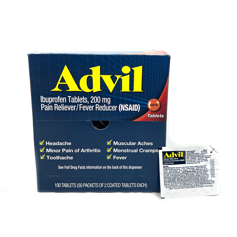 [Med006-Advil] Advil 2 Pills/Pouch, 50 Pouches/Box