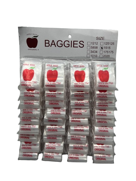 [ZLB024] Zip Lock Bag 1-1/2 x 1-1/2 - 36 ct on Board  Apple  / 1 ct