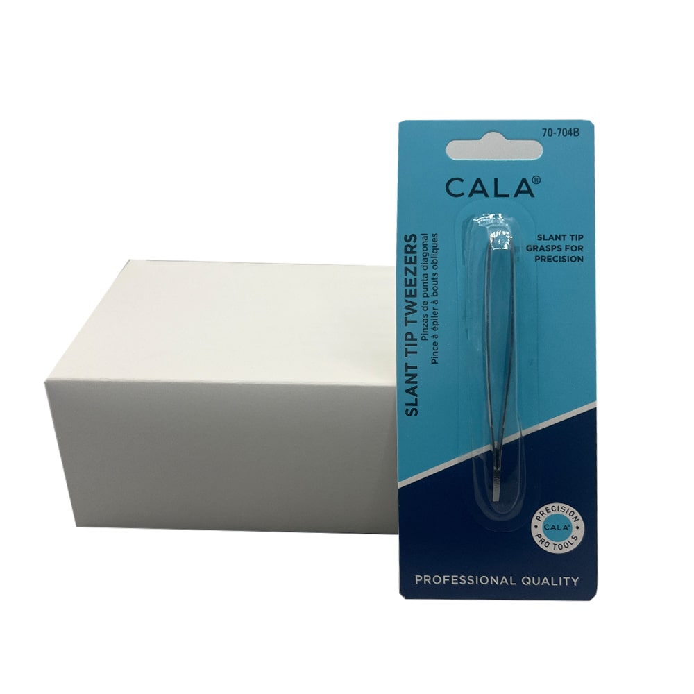 [NC002] Cala Slant Tip Tweezers 1 pack carded-12ct Box 70-704B