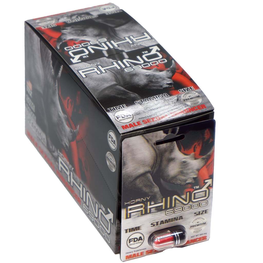 Horny Rhino 69000Mg - 1 Pill/Card - 24 Cards/Box FDA Registered