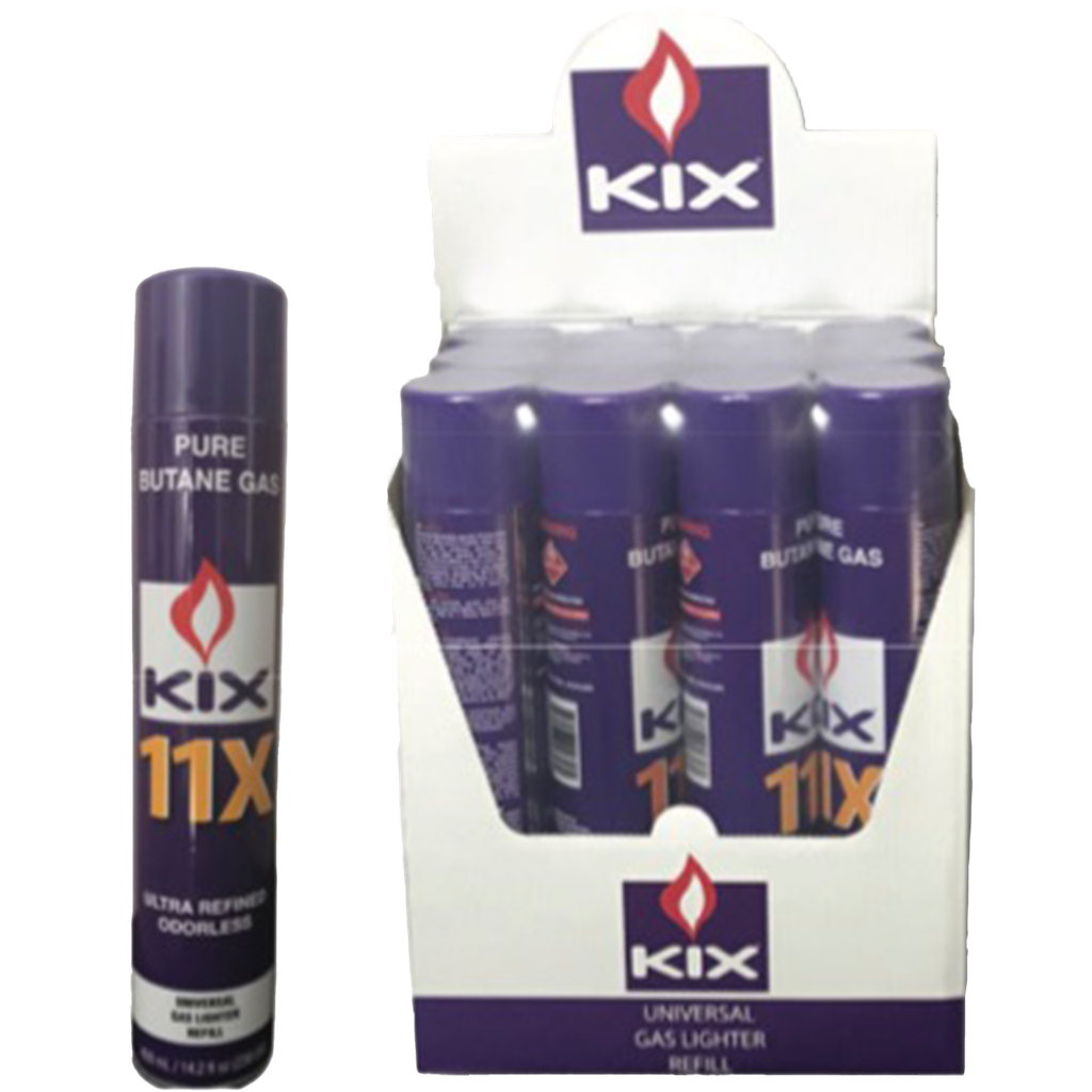 [BUT-KIX06] KIX Butane 11 X 420mL 12ct. UN1011, No UPS Shipping Allowed/Call for freight charges-Only for Wholesale Resale 