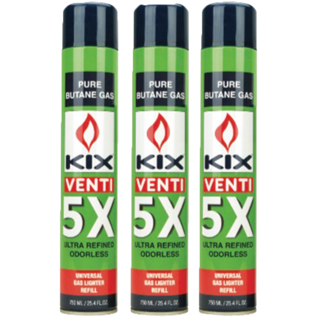 KIX Butane 5X 750mL 12ct. UN#1011, No UPS Shipping Allowed Call for Freight Charges - Only for Wholesale Resale