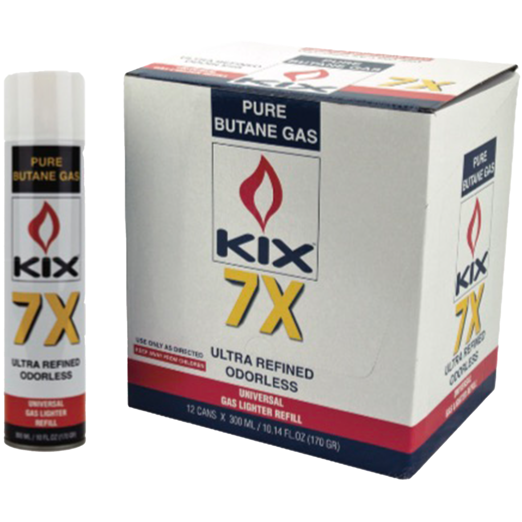 KIX Butane 7X 300mL 12ct. UN#1011, No UPS Shipping Allowed/Call for Freight Charges - Only for Wholesale Resale