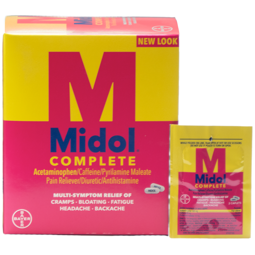 Midol 2 Pills - Pouch, 25 Pouches/Box