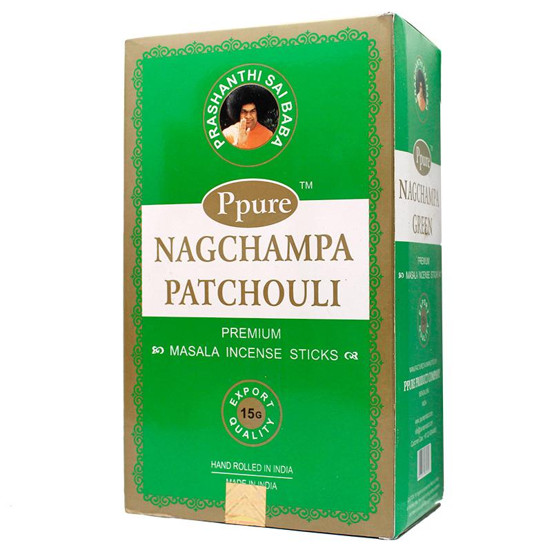 [AF0013-Patchouli] Nag Champa Ppure 15 gm / 12 ct. - Patchouli Green