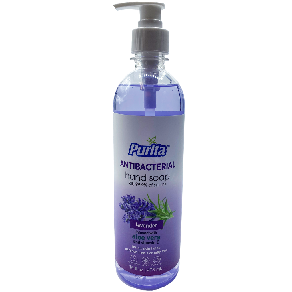 Purita Antibacterial Liquid Hand Soap Lavender  16 fl oz /473 mL