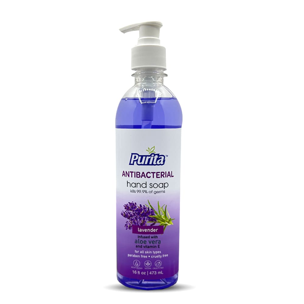 [Soap04] Purita Antibacterial Liquid Hand Soap Lavender  16 fl oz /473 mL
