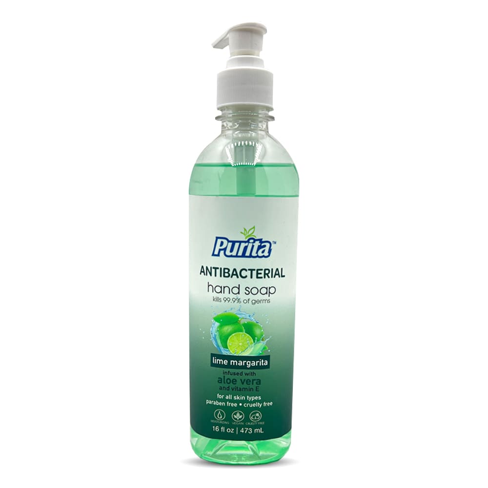 [Soap02] Purita Antibacterial Liquid Hand Soap Lime-Margarita  16 fl oz /473 mL