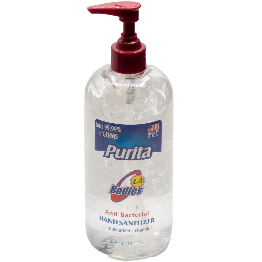 Purita La Bodies Hand Sanitizer 16 Fl Oz. 1 ct. W/Pump Round Clear Bottle  No Exchange or No Refund