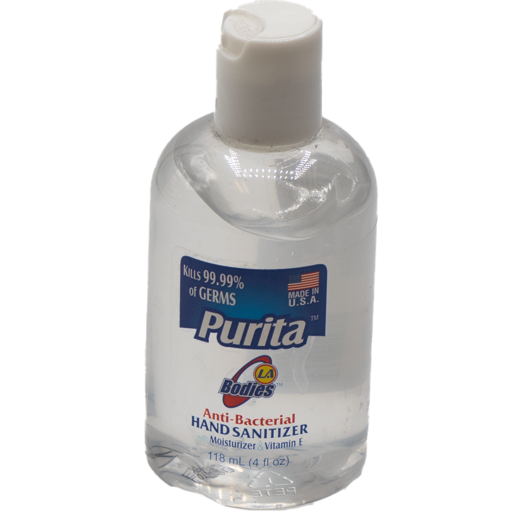 [HI045] Purita La Bodies Hand Sanitizer 4 Fl Oz. 1 ct. White Cap Clear  Bottle  No Exchange or No Refund