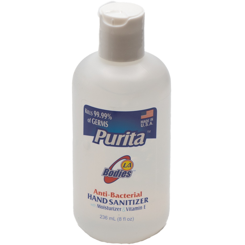 Purita La Bodies Hand Sanitizer 8 Fl Oz. 1 ct. White Cap Round bottle  No Exchange or No Refund