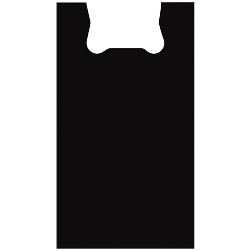 Black T-Shirt Bag Thank you  8 x 4 x 16  KC - 57 Mic 300ct. Reusable