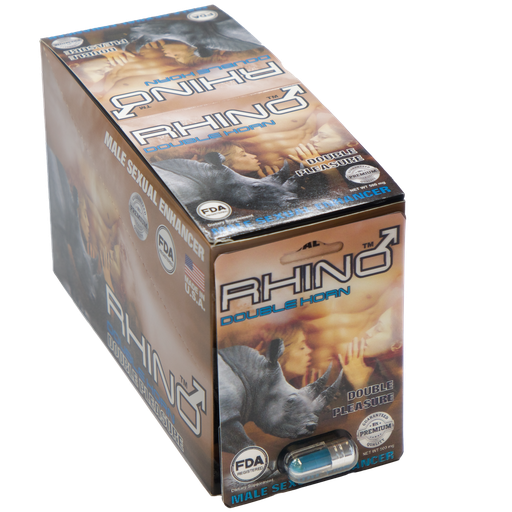 [Pill0016/R-DP] Rhino Double Horn 1 Pill/Card - 24 Cards/Box FDA Registered