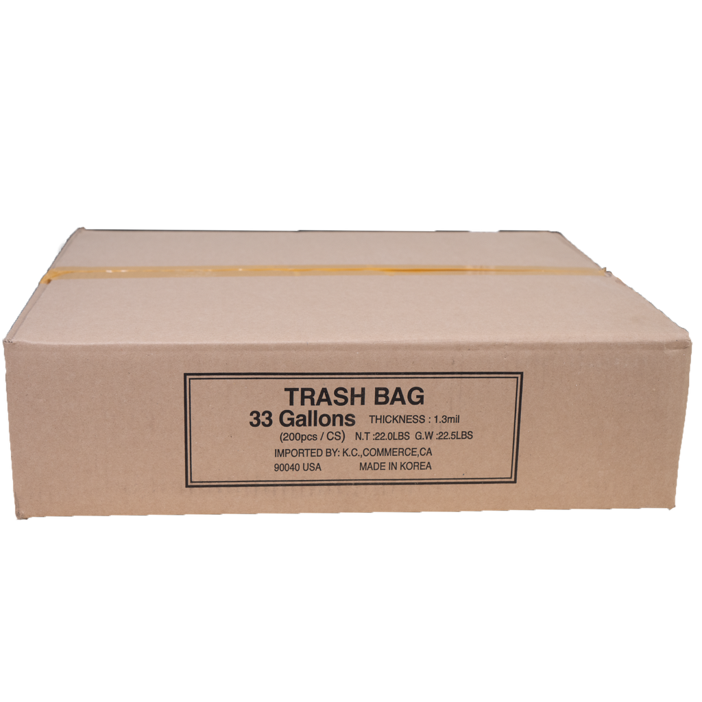 Trash Bag Black - 33 Gallons KC 1.3mil - 200 ct.