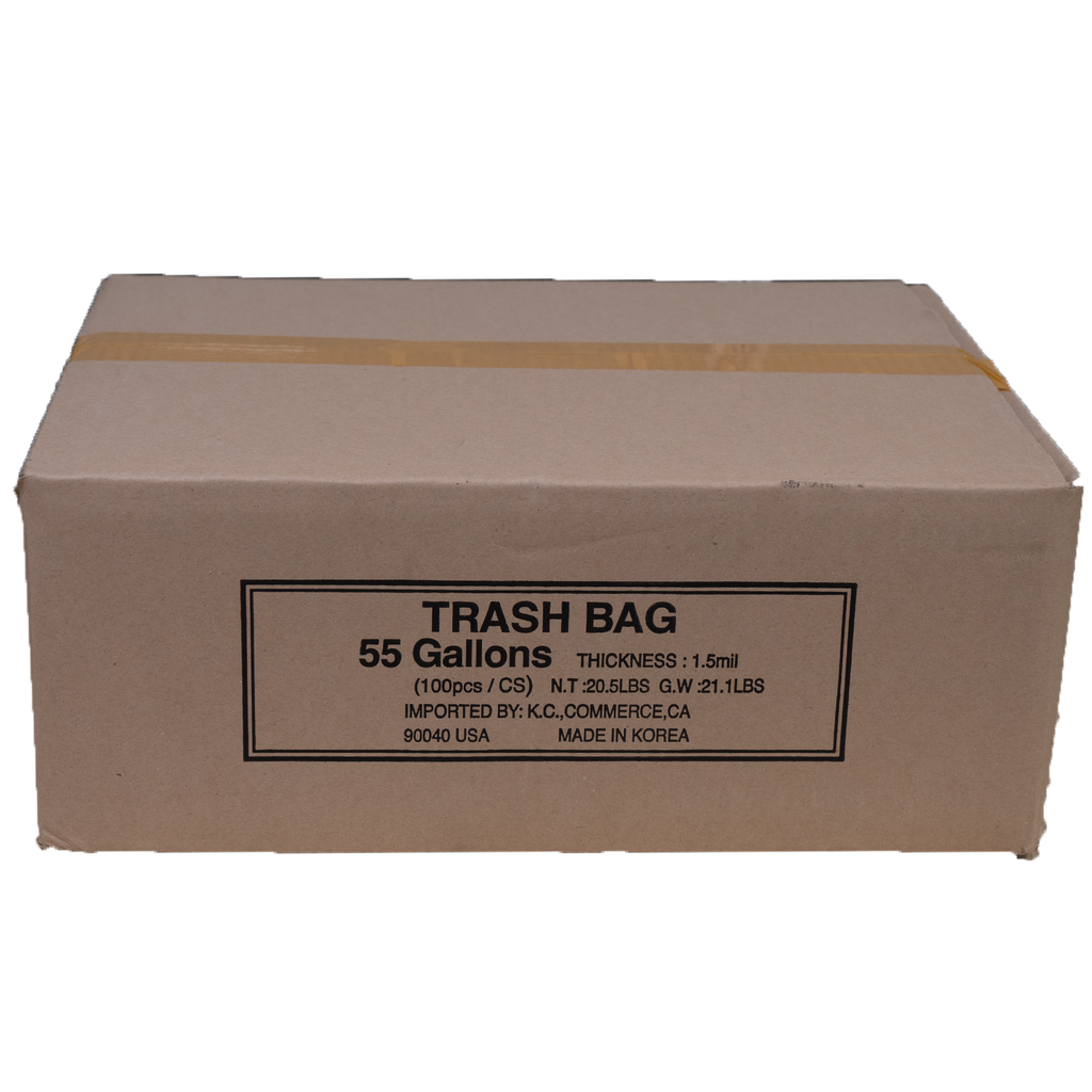 Trash Bag Black - 55 Gallons KC 1.5mil 100 ct.