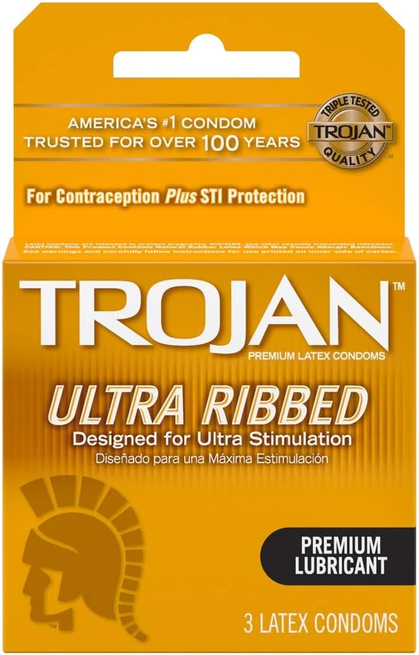 [CON007] Trojan Brown Ribbed 3/Pack - 6 Packs 94050