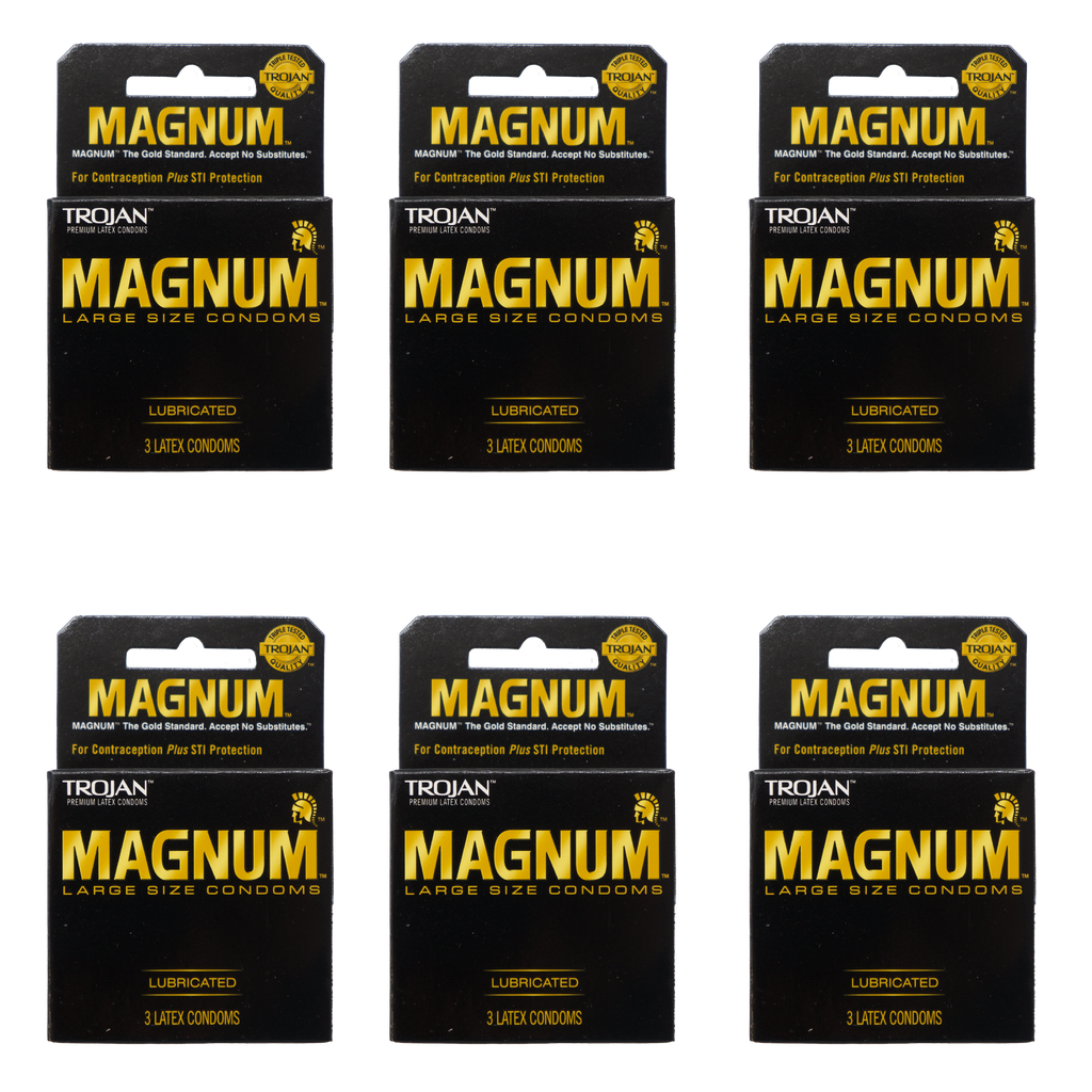 Trojan Magnum Black 3/Pack - 6 Packs 64203