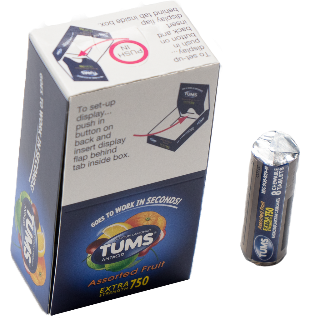Tums Antacid 750 Extra Assorted Fruits  12ct pack