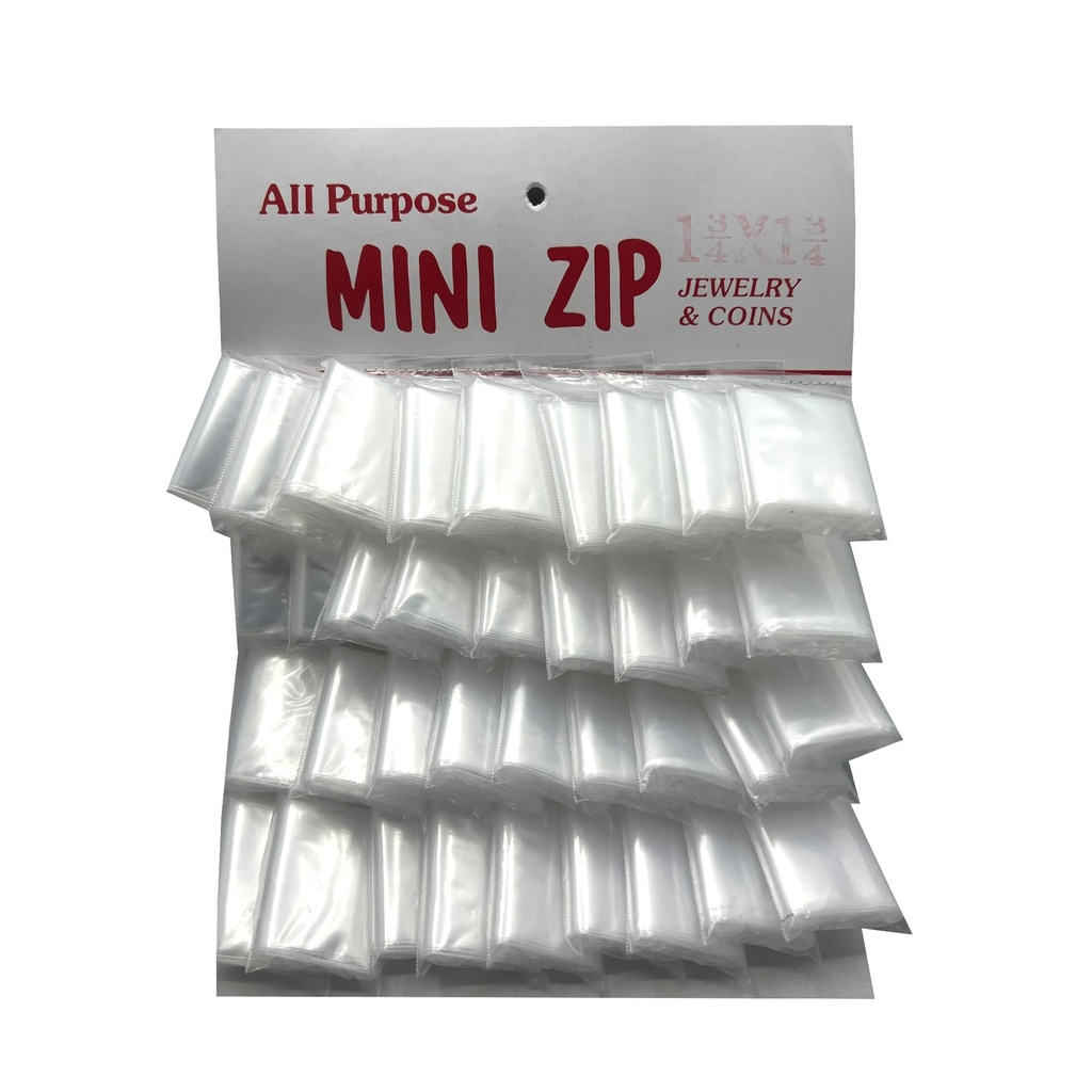 [ZLB007] Zip Lock Bags - 1 3/4 X 1 3/4 - 36 ct./Board Clear 1 ct
