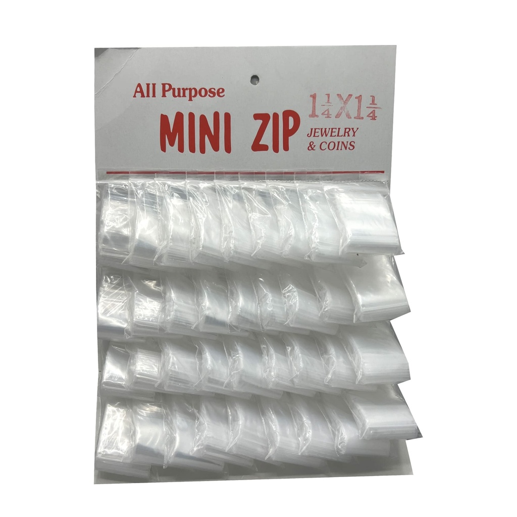 [ZLB008] Zip Lock Bags 1 1/4 x 1 1/4, 36ct  board Clear / 1 ct