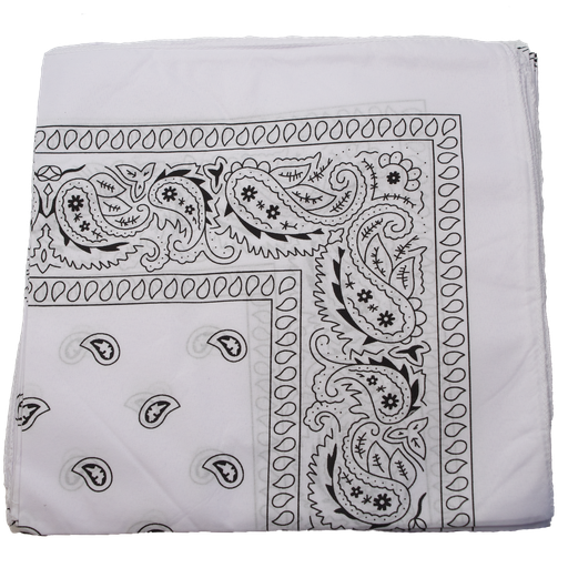 [BAN001-White] Bandana White Color 12 Pieces/Bag