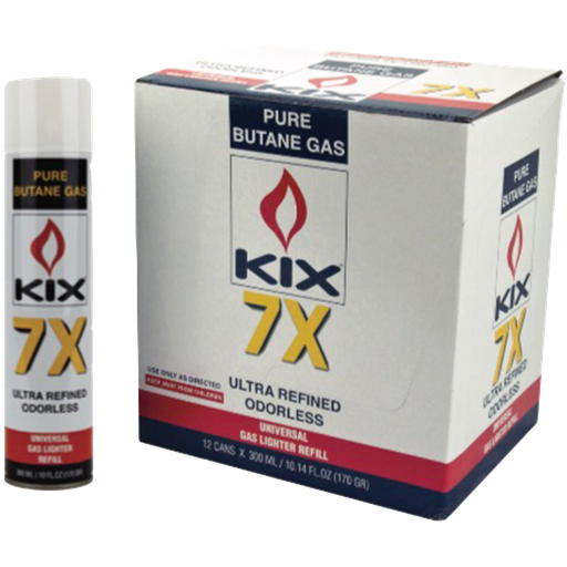 [BUT-KIX02] KIX Butane 7 X 300mL 12ct. UN1011, No UPS Shipping Allowed/Call for freight charges-Only for Wholesale Resale  Kassir Co