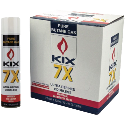 [BUT-KIX02] KIX Butane 7X 300mL 12ct. UN#1011, No UPS Shipping Allowed/Call for Freight Charges - Only for Wholesale Resale