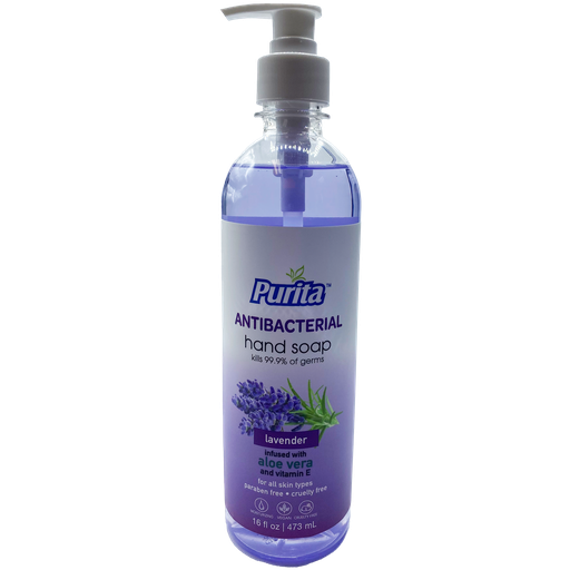[Soap04] Purita Antibacterial Liquid Hand Soap Lavender  16 fl oz /473 mL