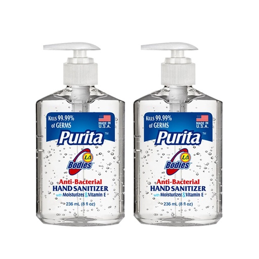 [HI042] Purita La Bodies Hand Sanitizer - 8 fl oz. W/Pump White Bottle 1ct. No Exchange or No Refund