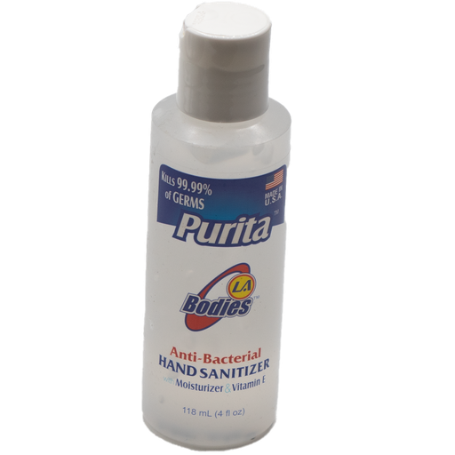 [HI044] Purita La Bodies Hand Sanitizer 4 Fl Oz. 1 ct. White Cap Round bottle  No Exchange or No Refund