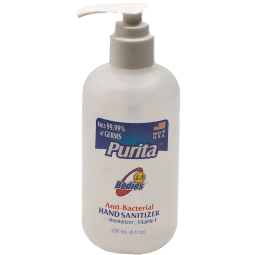 [HI050] Purita La Bodies Hand Sanitizer 8 Fl Oz. 1 ct. W-White Pump Round bottle  No Exchange or No Refund